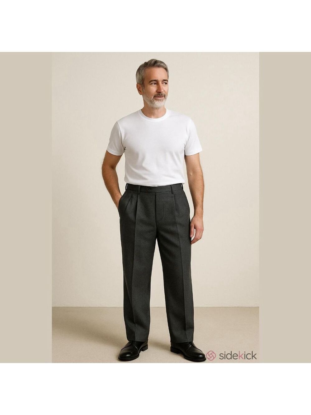 Men's Gray Pleated Dress Pants 34 Waist